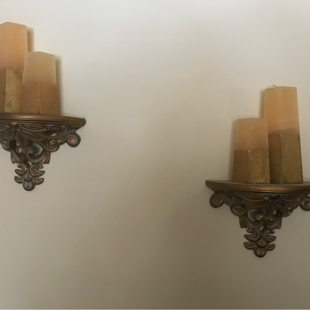 Antique Wall Shelf Sconce Set Without Candles By The Bombay Company